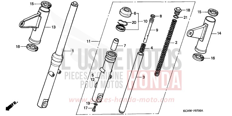 FRONT FORK for CG125 ATESSA BLUE (PB162) from 1998