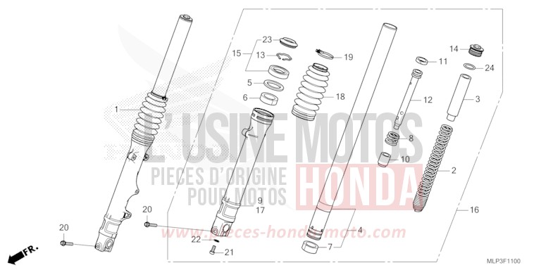 FRONT FORK for CL500A MAT GUNPOWDER BLACK METALLIC (NH436) from 2025