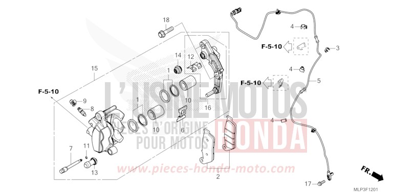 FRONT BRAKE CALIPER (CL500AS) for CL500A MAT GUNPOWDER BLACK METALLIC (NH436) from 2025