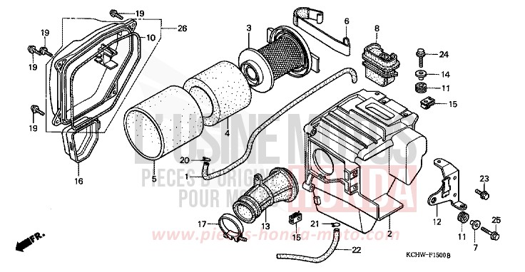 AIR CLEANER (1) for CG125 ATESSA BLUE (PB162) from 1998