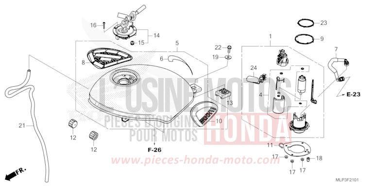 FUEL TANK/FUEL PUMP (CL500AS) for CL500A MAT GUNPOWDER BLACK METALLIC (NH436) from 2025