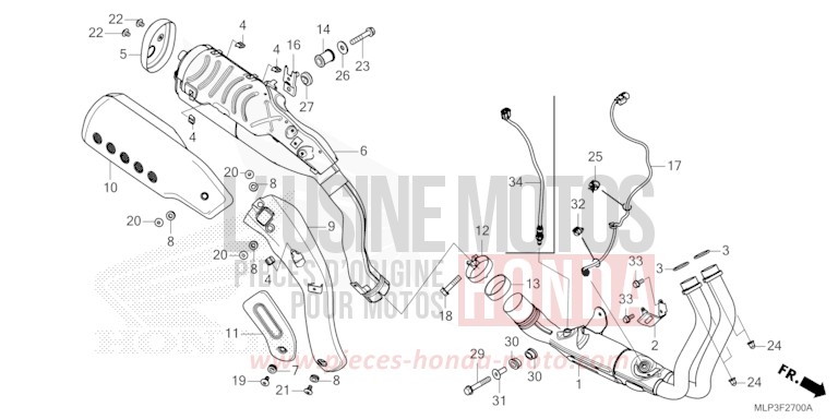 EXHAUST MUFFLER for CL500A MAT GUNPOWDER BLACK METALLIC (NH436) from 2025