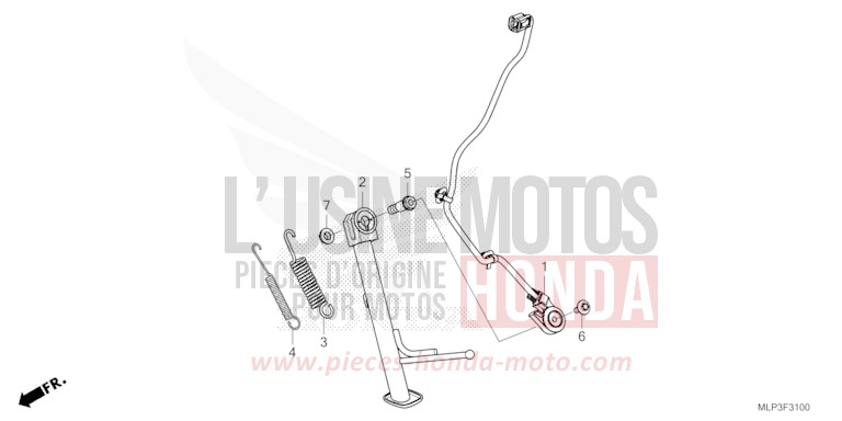 SIDE STAND for CL500A MAT GUNPOWDER BLACK METALLIC (NH436) from 2025
