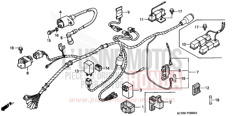 WIRE HARNESS (1) for CG125 ATESSA BLUE (PB162) from 1998