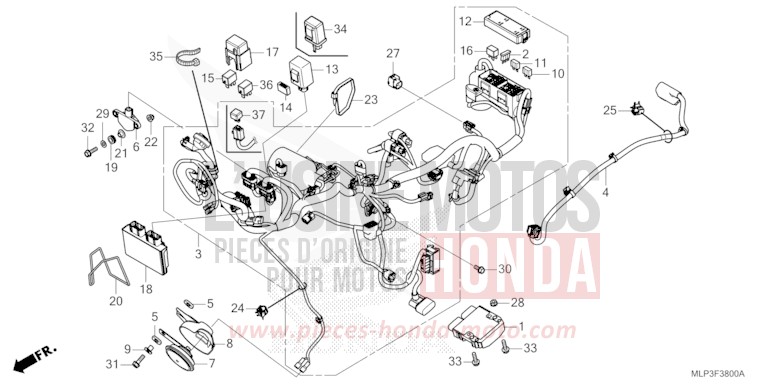 WIRE HARNESS for CL500A MAT GUNPOWDER BLACK METALLIC (NH436) from 2025