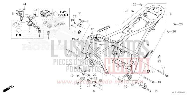 FRAME BODY for CL500A MAT GUNPOWDER BLACK METALLIC (NH436) from 2025