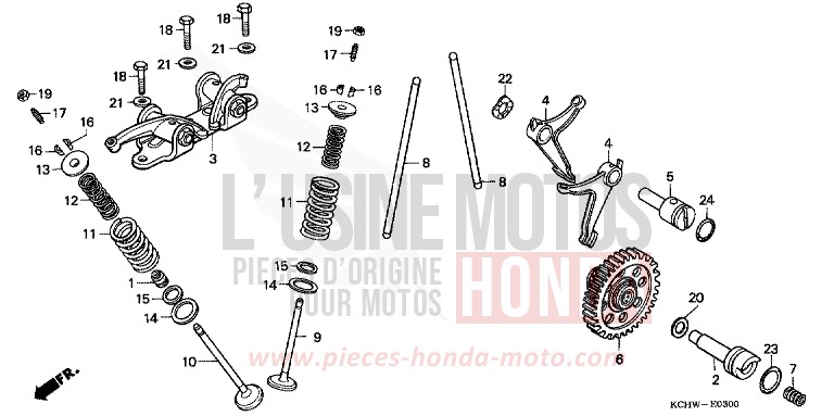 CAMSHAFT/VALVE (1) for CG125 MAGNA RED (R201) from 1998