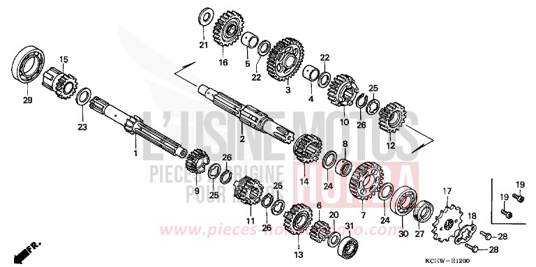 TRANSMISSION for CG125 MAGNA RED (R201) from 1998