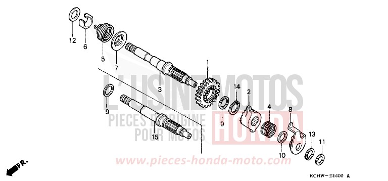 KICK STARTER SPINDLE for CG125 MAGNA RED (R201) from 1998