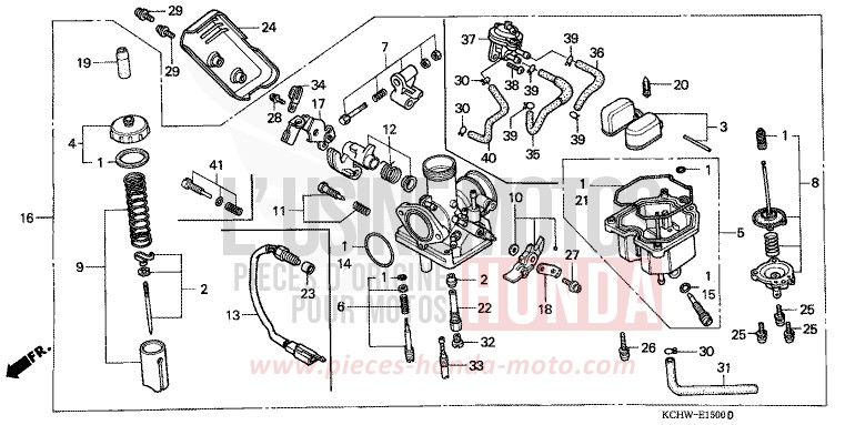CARBURETOR (1) for CG125 MAGNA RED (R201) from 1998