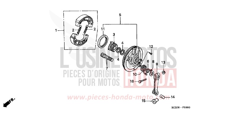 FRONT BRAKE PANEL for CG125 MAGNA RED (R201) from 1998