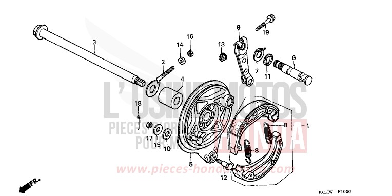 REAR BRAKE PANEL for CG125 MAGNA RED (R201) from 1998