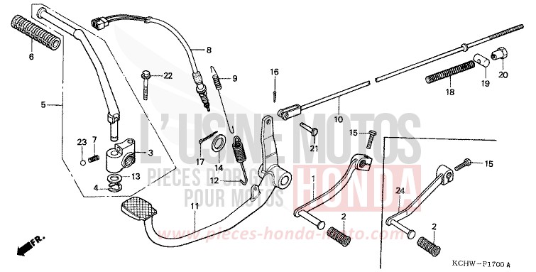 PEDAL/KICK STARTER ARM for CG125 MAGNA RED (R201) from 1998