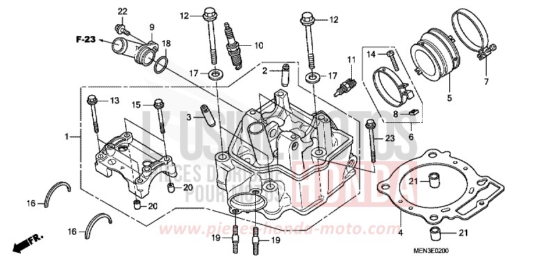 CYLINDER HEAD for CRF450R EXTREME RED (R292) from 2011