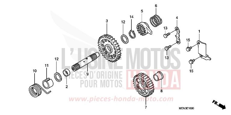 KICK STARTER SPINDLE for CRF450R EXTREME RED (R292) from 2011