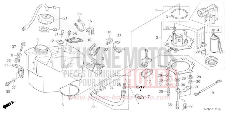 FUEL TANK (CRF450RB/C) for CRF450R EXTREME RED (R292) from 2011