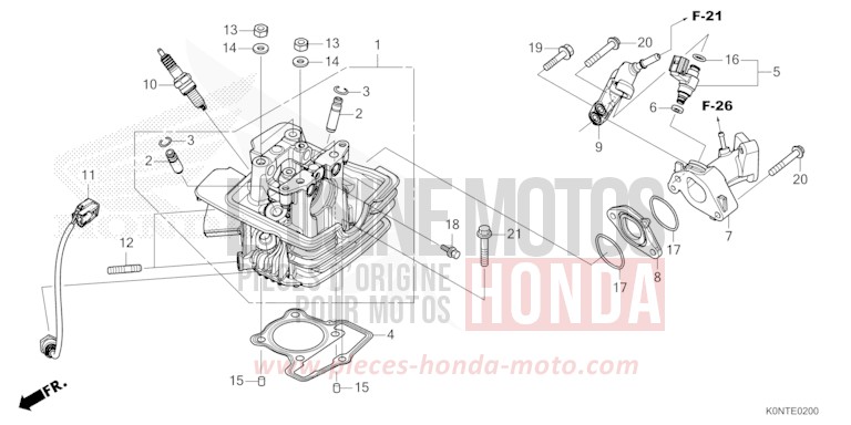 CYLINDER HEAD/INJECTOR for CBF125MEF IMPERIAL RED METALLIC (R355) from 2026