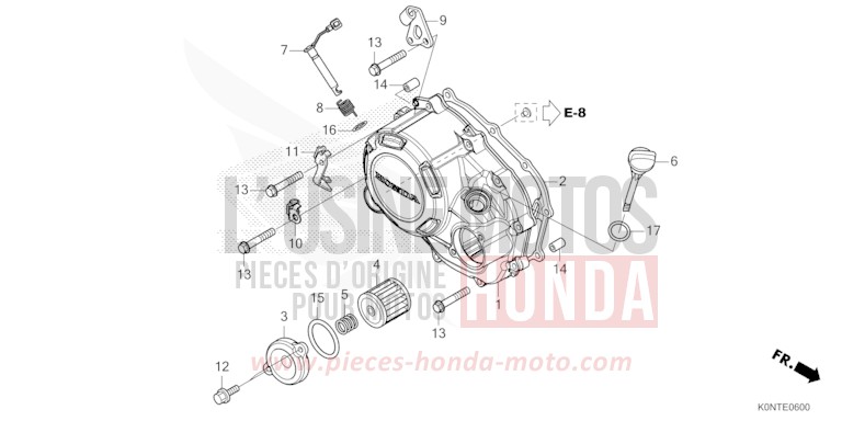 RIGHT CRANKCASE COVER for CBF125MEF IMPERIAL RED METALLIC (R355) from 2026