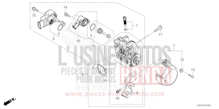 THROTTLE BODY for CBF125MEF IMPERIAL RED METALLIC (R355) from 2026