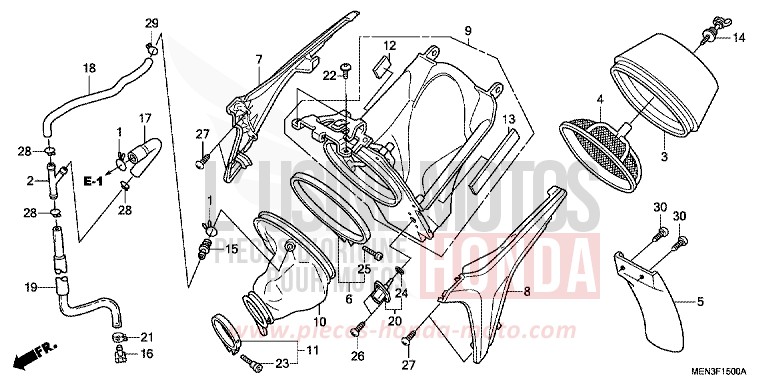 AIR CLEANER for CRF450R EXTREME RED (R292) from 2011