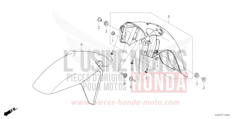 FRONT FENDER for CBF125MEF IMPERIAL RED METALLIC (R355) from 2026