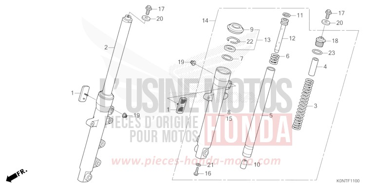 FRONT FORK for CBF125MEF IMPERIAL RED METALLIC (R355) from 2026