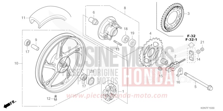 REAR WHEEL for CBF125MEF IMPERIAL RED METALLIC (R355) from 2026