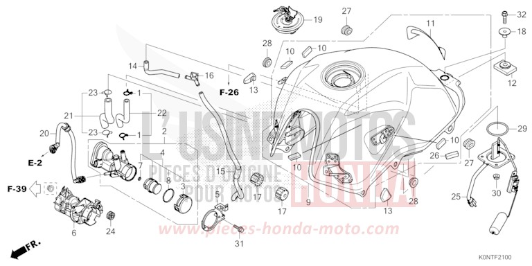 FUEL TANK/FUEL PUMP for CBF125MEF IMPERIAL RED METALLIC (R355) from 2026