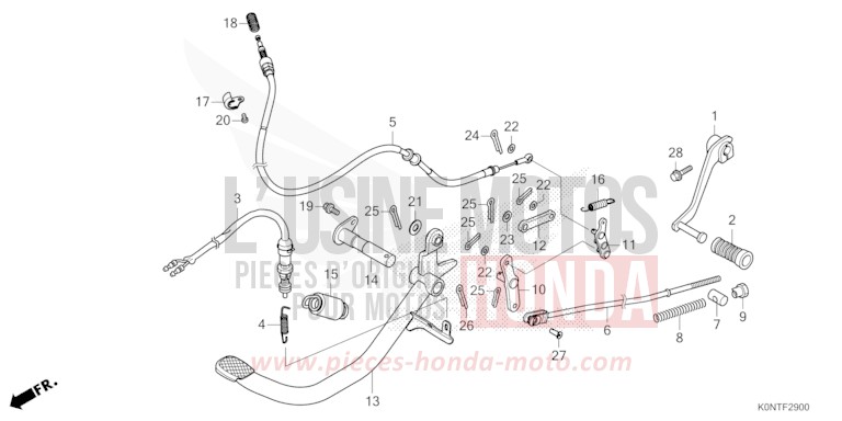 PEDAL for CBF125MEF IMPERIAL RED METALLIC (R355) from 2026