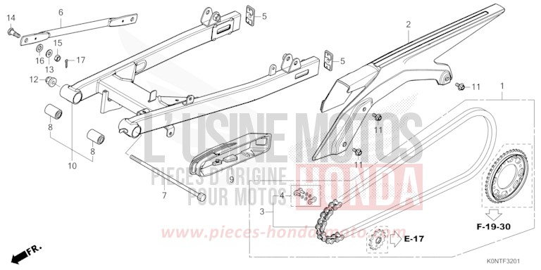 SWINGARM (CBF125MEF) for CBF125MEF IMPERIAL RED METALLIC (R355) from 2026