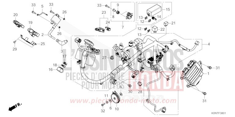 WIRE HARNESS (CBF125MEF) for CBF125MEF IMPERIAL RED METALLIC (R355) from 2026