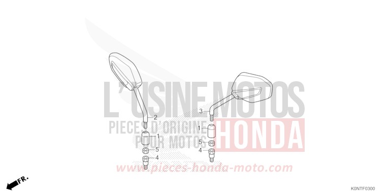 MIRROR for CBF125MEF MAT AXIS GRAY METALLIC (NH303) from 2026