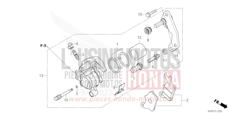 FRONT BRAKE CALIPER for CBF125MEF MAT AXIS GRAY METALLIC (NH303) from 2026