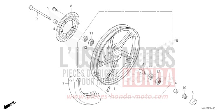FRONT WHEEL for CBF125MEF MAT AXIS GRAY METALLIC (NH303) from 2026