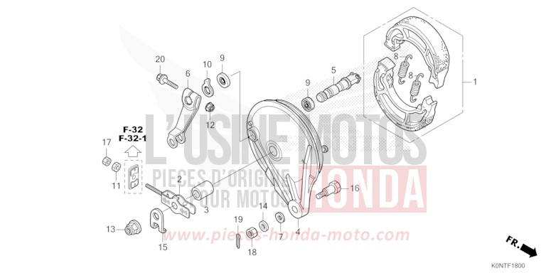 REAR BRAKE PANEL for CBF125MEF MAT AXIS GRAY METALLIC (NH303) from 2026