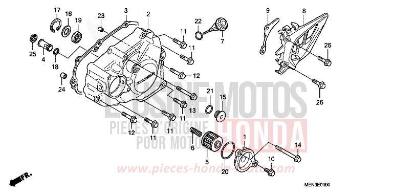 L. CRANKCASE COVER for CRF450R EXTREME RED (R292) from 2012