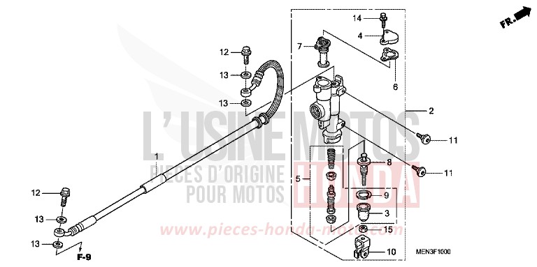 RR. BRAKE MASTER CYLINDER for CRF450R EXTREME RED (R292) from 2012