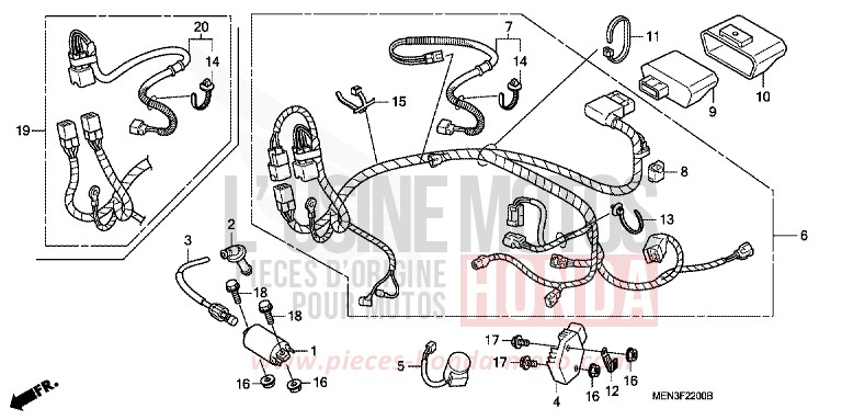 WIRE HARNESS for CRF450R EXTREME RED (R292) from 2012