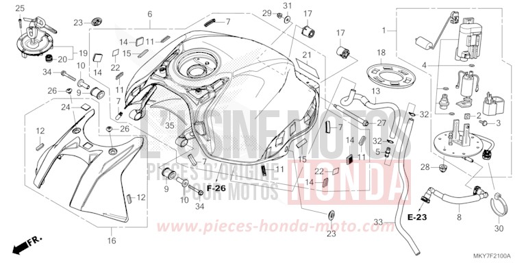 FUEL TANK for CB650R GRAND PRIX RED (R380) from 2026