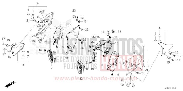 SHROUD for CB650R GRAND PRIX RED (R380) from 2026