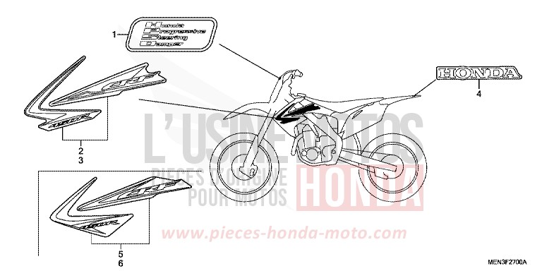 MARK for CRF450R EXTREME RED (R292) from 2012
