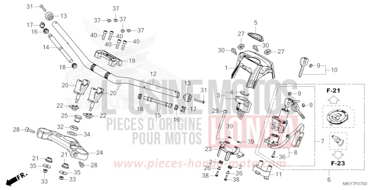 HANDLE PIPE/TOP BRIDGE (CB650RA/CB650RAC) for CB650R MAT JEANS BLUE METALLIC (PB417) from 2026