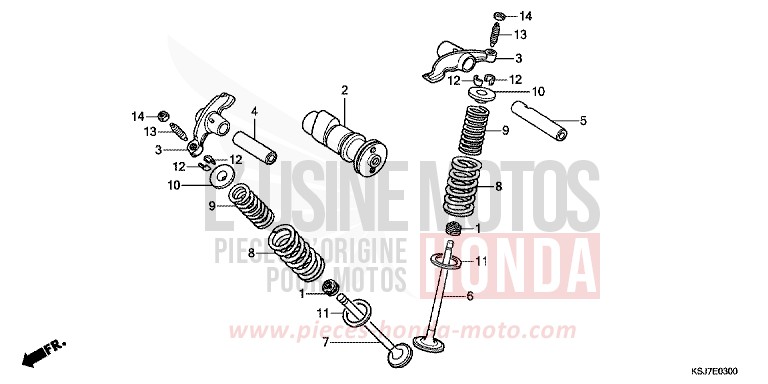 CAMSHAFT/VALVE for CRF100F EXTREME RED (R292) from 2013