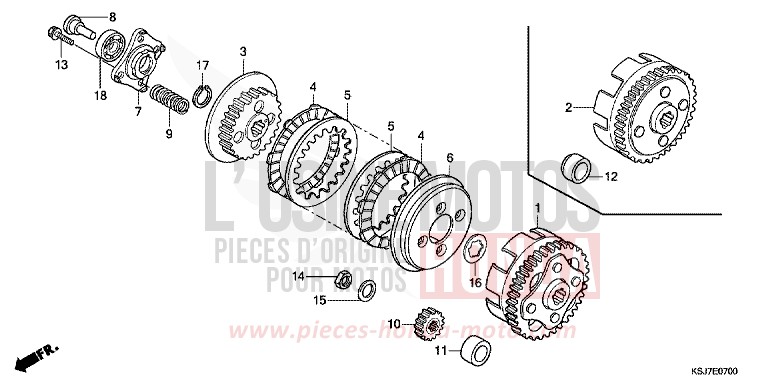 CLUTCH for CRF100F EXTREME RED (R292) from 2013