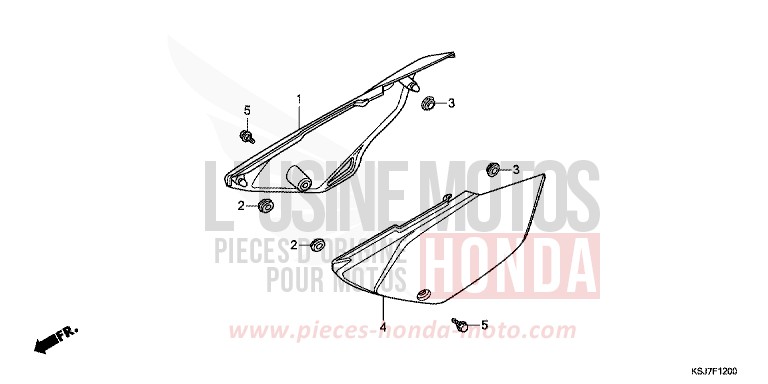 SIDE COVER for CRF100F EXTREME RED (R292) from 2013