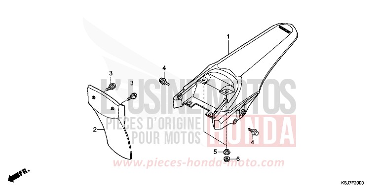 REAR FENDER for CRF100F EXTREME RED (R292) from 2013