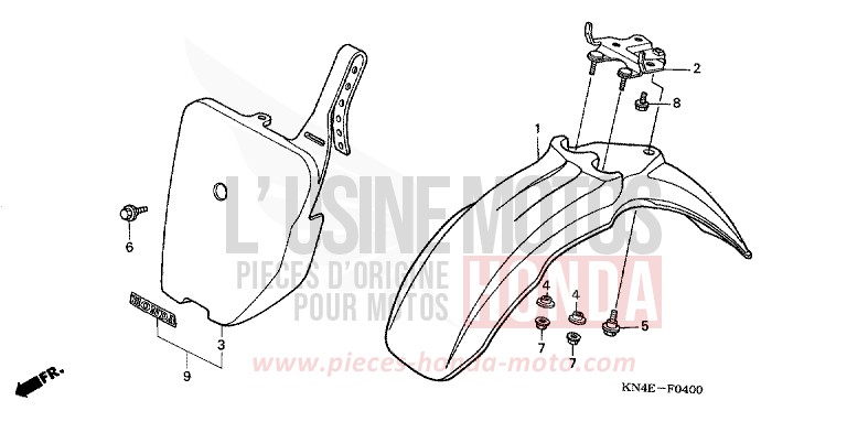 FRONT FENDER for XR100R FIGHTING RED (R134) from 2003