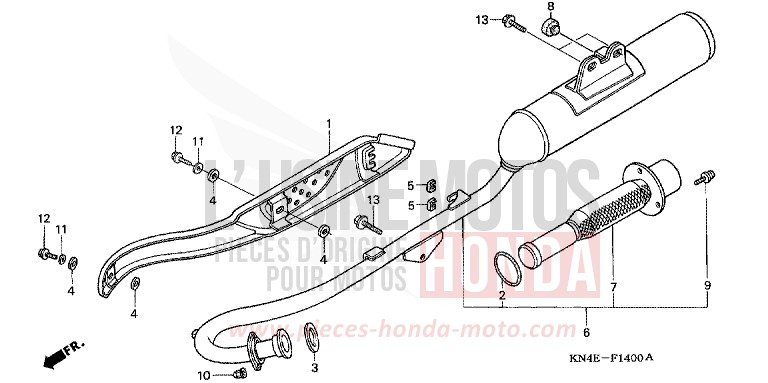 EXHAUST MUFFLER for XR100R FIGHTING RED (R134) from 2003