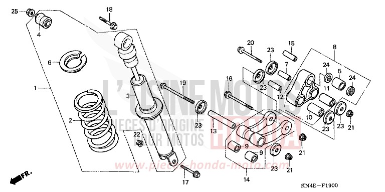 REAR CUSHION for XR100R FIGHTING RED (R134) from 2003