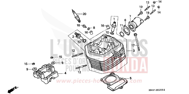 CYLINDER HEAD for XR100R FIGHTING RED (R134) from 2002